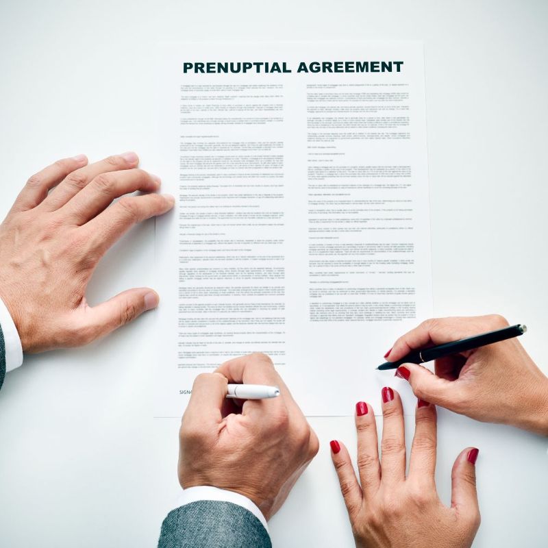 Signing prenuptial agreement