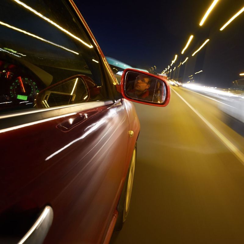 Driver speeding on highway